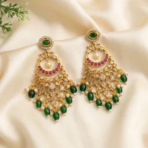 Stone Drop Chandbali Earrings