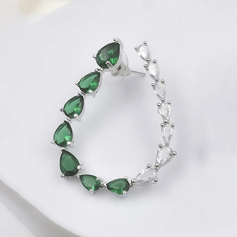 Teardrop Crystal Hoop Earrings Online
