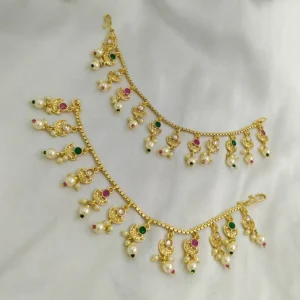 Alternative view of Traditional Pearl Charm Ear Chain