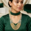 White Glow Pearl Layered Necklace Set