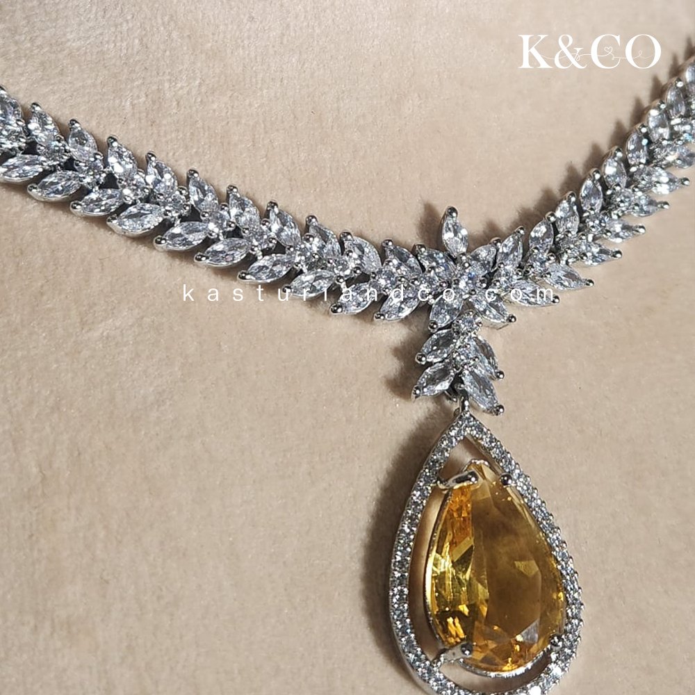 Yellow Quartz Stone Necklace - Image 2