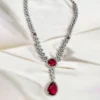 Zia Ruby Elegance AD Necklace Set