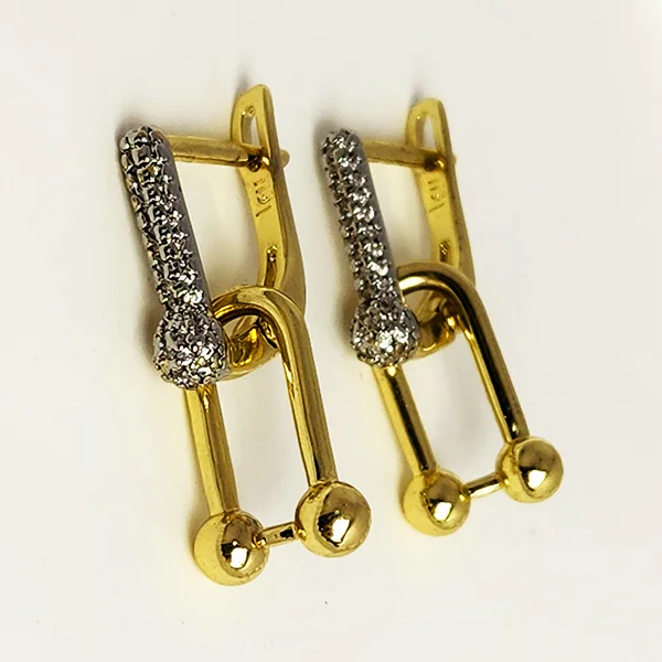 U-Link Cubic Zirconia Earrings