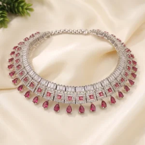 American Diamond Choker Necklace Set