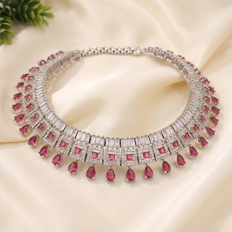 American Diamond Choker Necklace Set