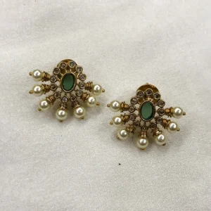 Alternative view of Green & Ruby Floral Kundan Choker
