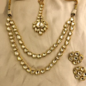 Gold Kundan Layered Necklace Set
