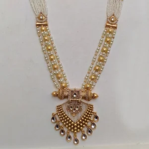 Gold Pearl Beaded Traditional Necklace