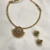 Green & Ruby Floral Kundan Choker