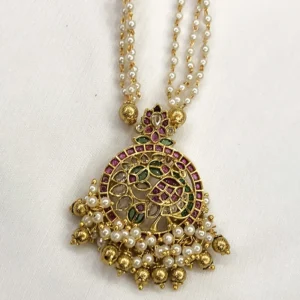 Alternative view of Pearl Heritage Kundan Long Necklace