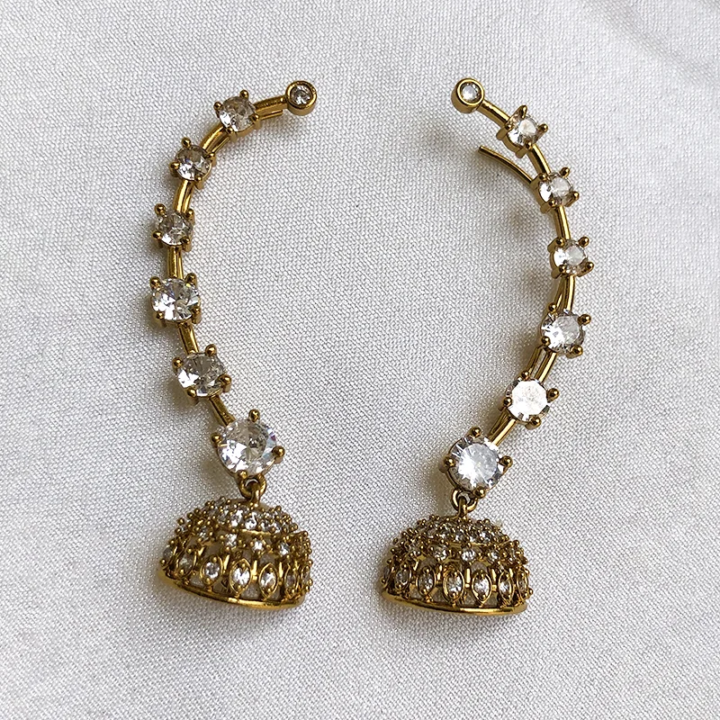 Zara Crystal Jhumka Drop Earrings